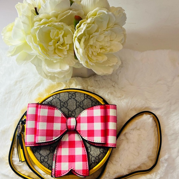 Gucci‎ Kids GG|Supreme Mini Crossbody Bag Beige Canvas Leather|Authentic - Picture 3 of 13